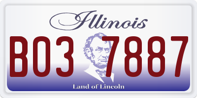 IL license plate B037887