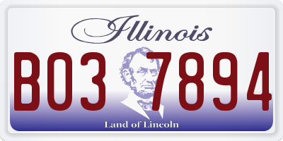 IL license plate B037894