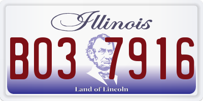 IL license plate B037916