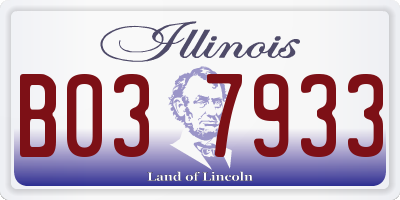 IL license plate B037933