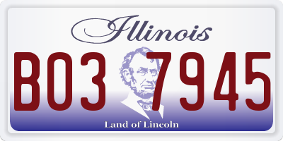 IL license plate B037945