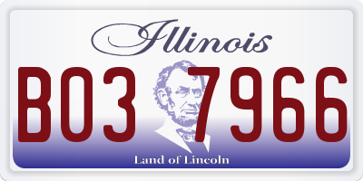 IL license plate B037966