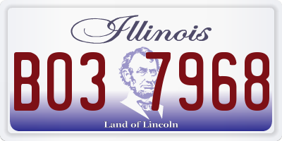 IL license plate B037968