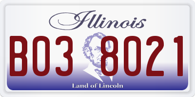 IL license plate B038021