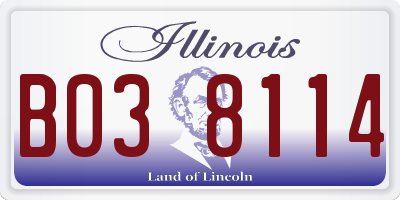 IL license plate B038114