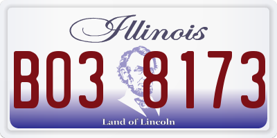 IL license plate B038173