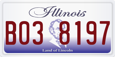 IL license plate B038197