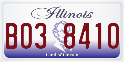 IL license plate B038410