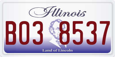 IL license plate B038537
