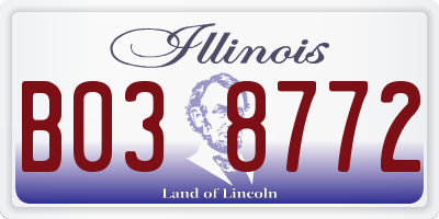 IL license plate B038772