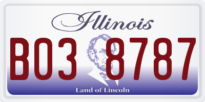 IL license plate B038787