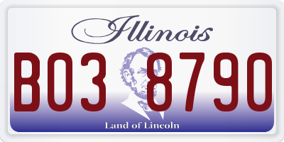 IL license plate B038790