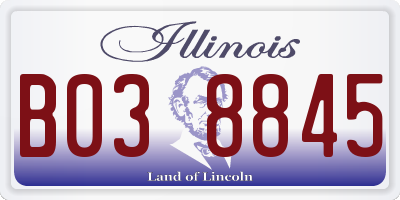 IL license plate B038845