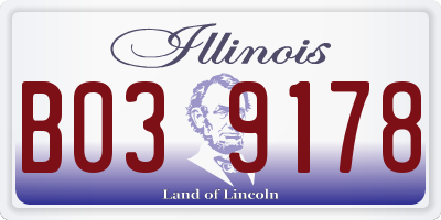 IL license plate B039178