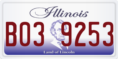 IL license plate B039253