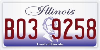 IL license plate B039258