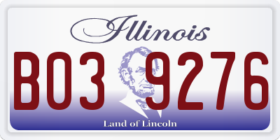 IL license plate B039276