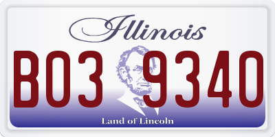 IL license plate B039340