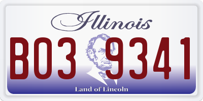 IL license plate B039341