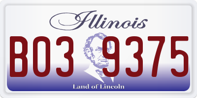 IL license plate B039375