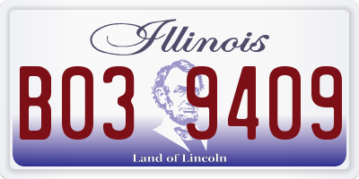IL license plate B039409