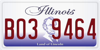 IL license plate B039464
