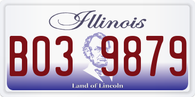 IL license plate B039879