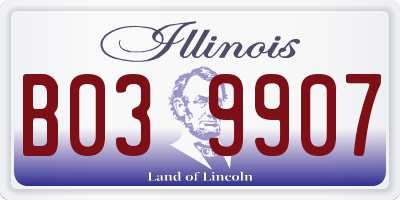 IL license plate B039907