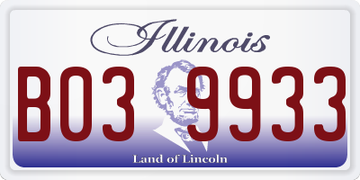 IL license plate B039933