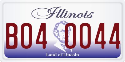 IL license plate B040044
