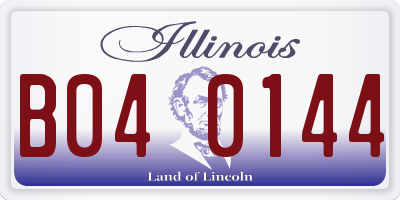 IL license plate B040144