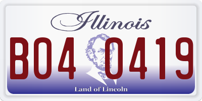 IL license plate B040419