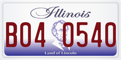 IL license plate B040540