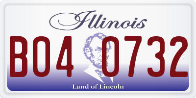 IL license plate B040732