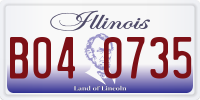 IL license plate B040735