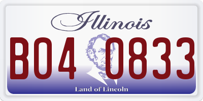 IL license plate B040833