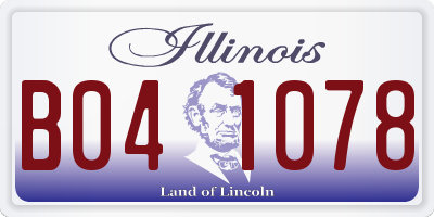 IL license plate B041078