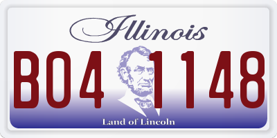 IL license plate B041148