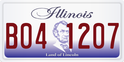 IL license plate B041207
