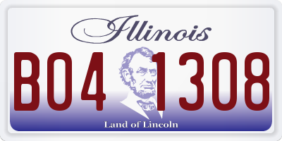 IL license plate B041308