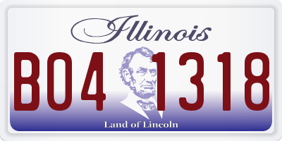 IL license plate B041318