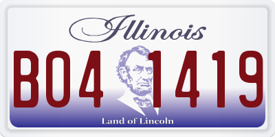 IL license plate B041419