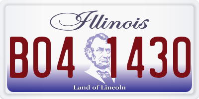 IL license plate B041430