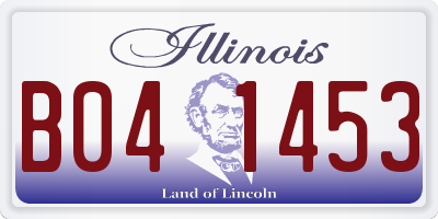 IL license plate B041453