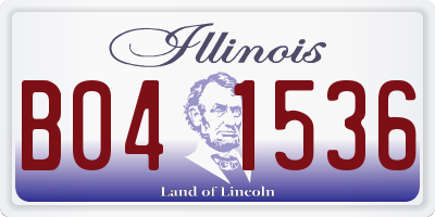 IL license plate B041536
