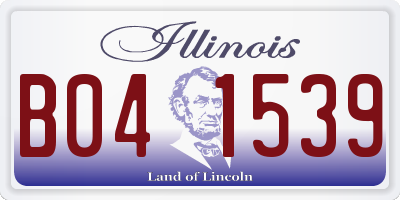 IL license plate B041539