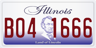IL license plate B041666