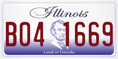 IL license plate B041669