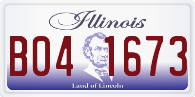 IL license plate B041673