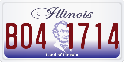 IL license plate B041714